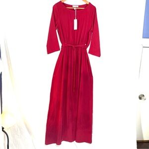 NWT Ashley Le Mieux Stunning Red Long SleeveMaxi Dress Perfect For The Holidays